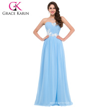 Grace Karin sweetheart bretelles rez-longueur lumière bleu robe de bal CL6107-3 #